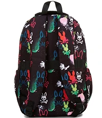 Psycho Bunny Big Boys Quintin Allover-Bunny-Printed Backpack