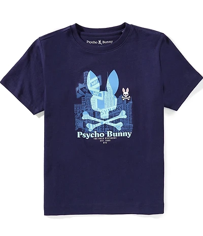 Psycho Bunny Big Boys Short-Sleeve Cove Cityscape T-Shirt