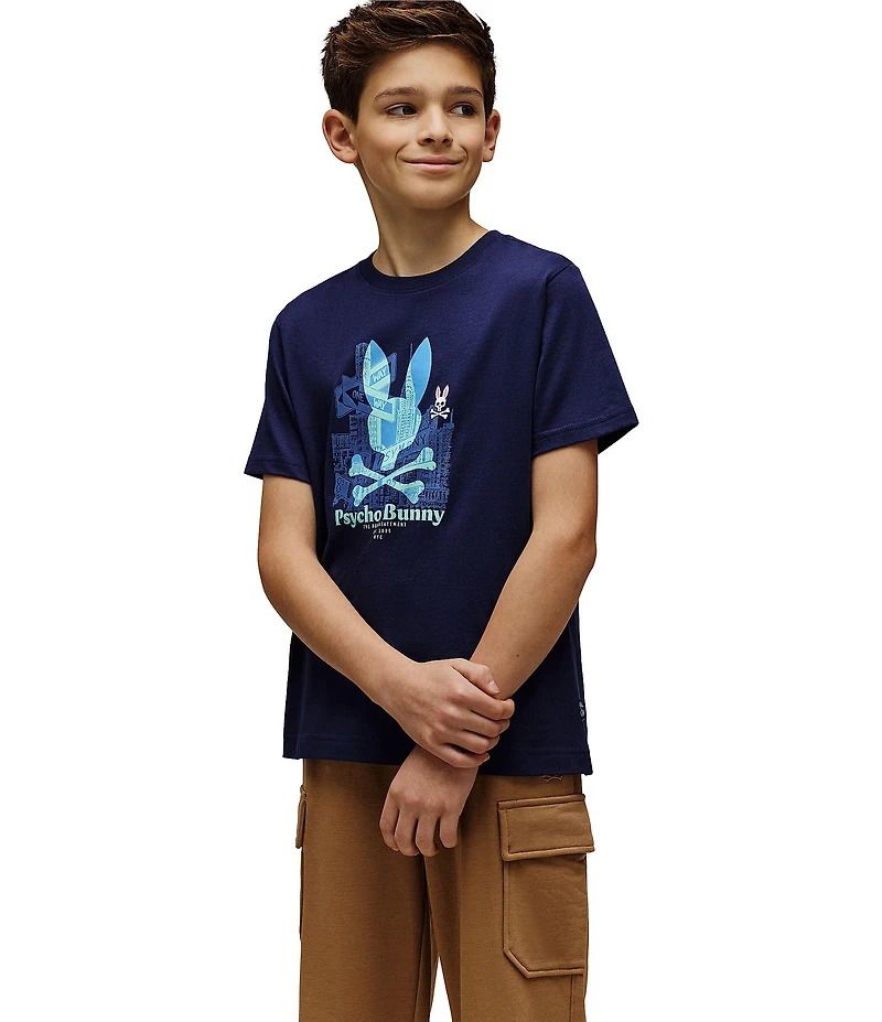 Psycho Bunny Big Boys Short-Sleeve Cove Cityscape T-Shirt