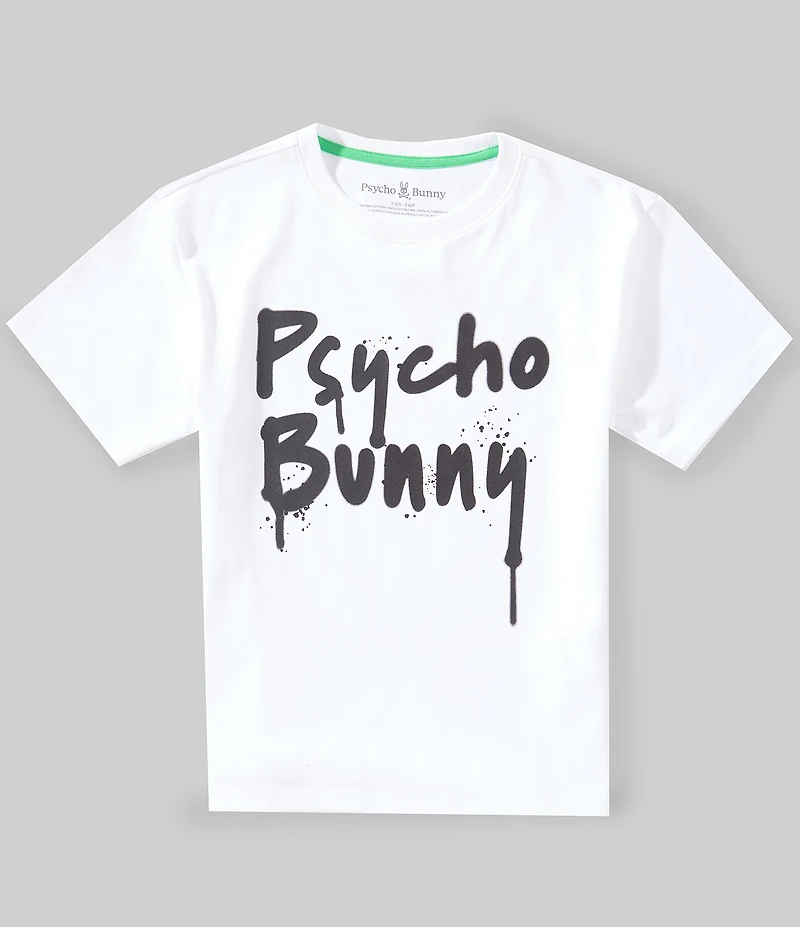 Psycho Bunny Big Boys Short Sleeve Duncan Wordmark Graphic Tee