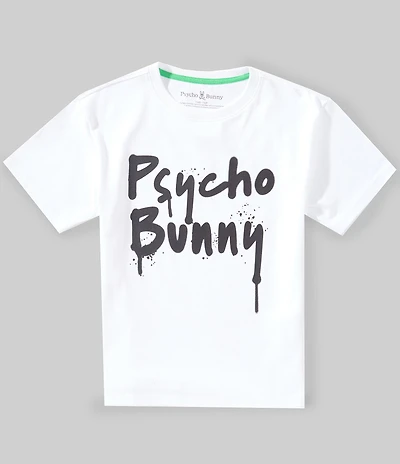 Psycho Bunny Big Boys Short Sleeve Duncan Wordmark Graphic Tee