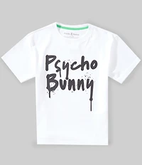 Psycho Bunny Big Boys Short Sleeve Duncan Wordmark Graphic Tee
