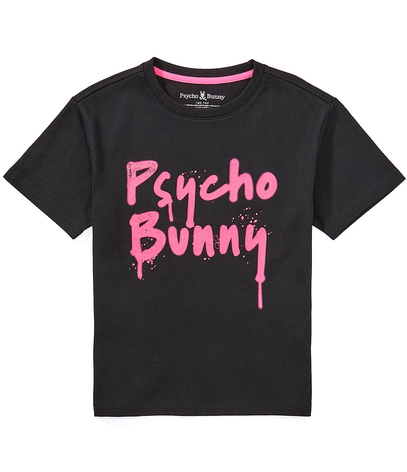 Psycho Bunny Big Boys Short Sleeve Duncan Wordmark Graphic Tee