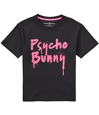 Psycho Bunny Big Boys Short Sleeve Duncan Wordmark Graphic Tee