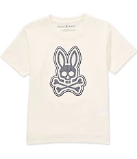 Psycho Bunny Big Boys Short-Sleeve Marlo Herringbone-Embroidered-Bunny-Applique T-Shirt