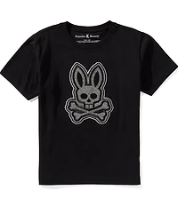 Psycho Bunny Big Boys Short-Sleeve Marlo Herringbone-Embroidered-Bunny-Applique T-Shirt