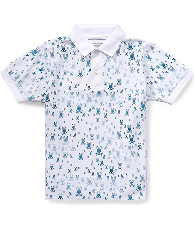 Psycho Bunny Big Boys Short-Sleeve Nev Digital-Printed Polo Shirt