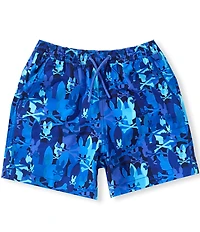 Psycho Bunny Big Boys Tanner Allover Bunny Print Swim Trunks