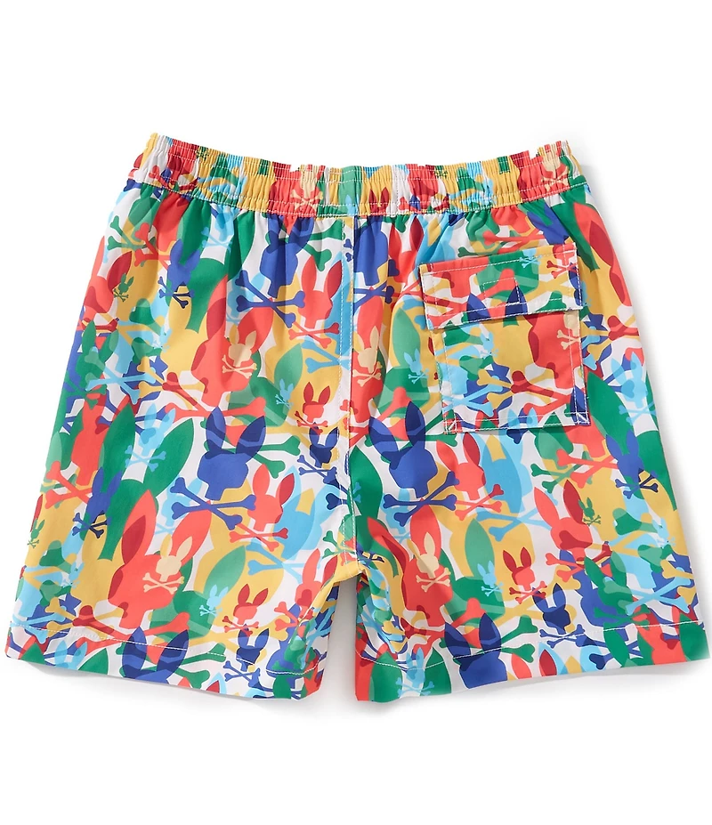 Psycho Bunny Big Boys Tanner Allover Bunny Print Swim Trunks