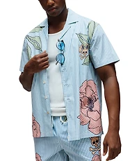 Psycho Bunny Blair Poplin Short Sleeve Woven Camp Shirt