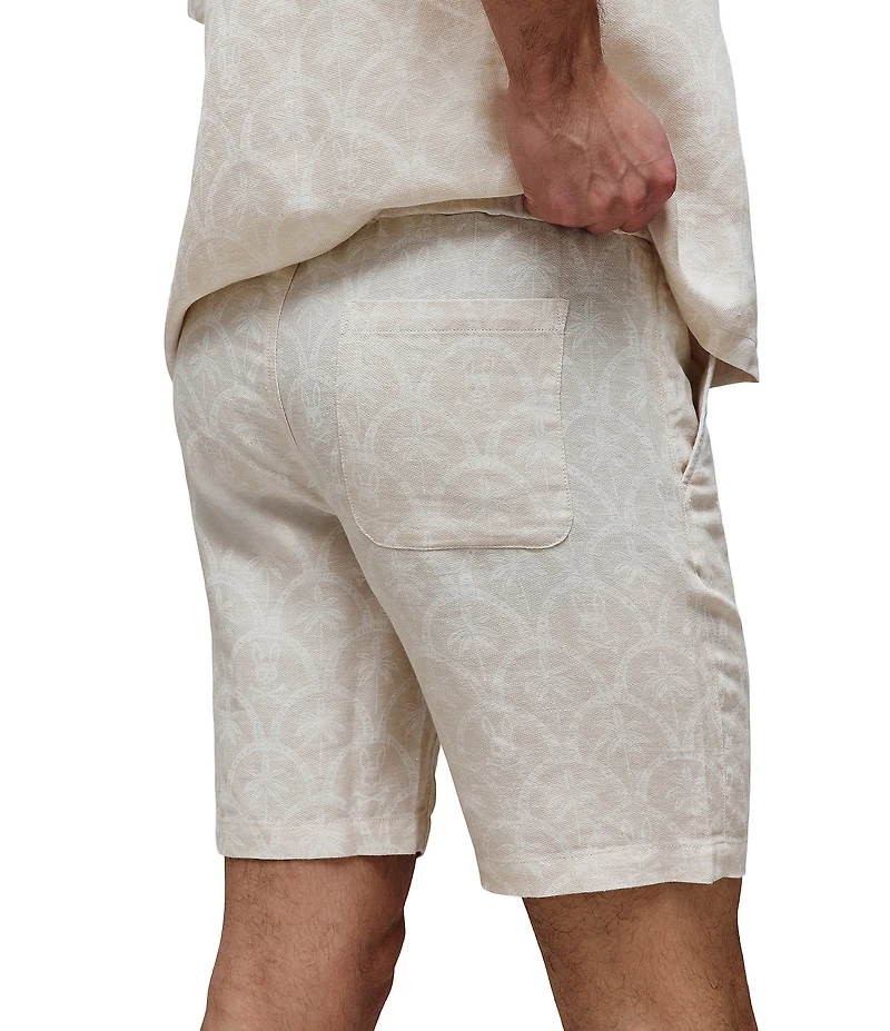 Psycho Bunny Brad Linen Blend 7#double; Inseam Shorts