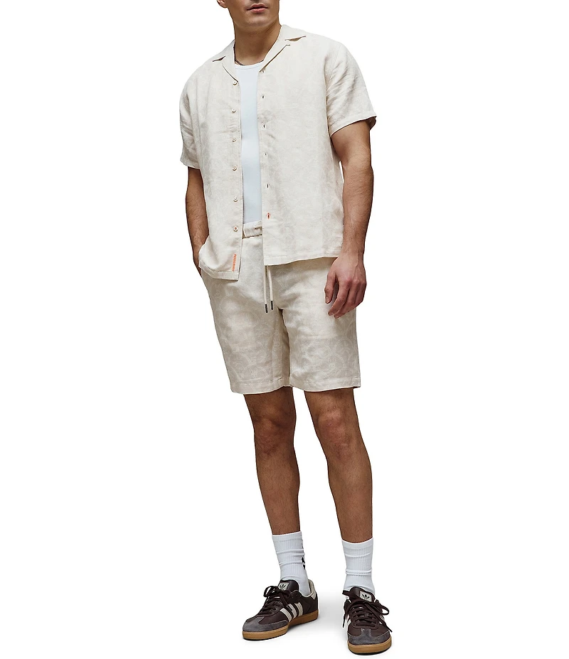 Psycho Bunny Brad Linen Blend 7#double; Inseam Shorts