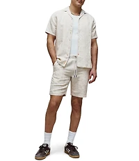 Psycho Bunny Brad Linen Blend Short Sleeve Woven Camp Shirt