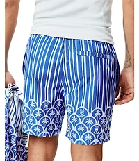 Psycho Bunny Brad Palm Print Swim Trunks