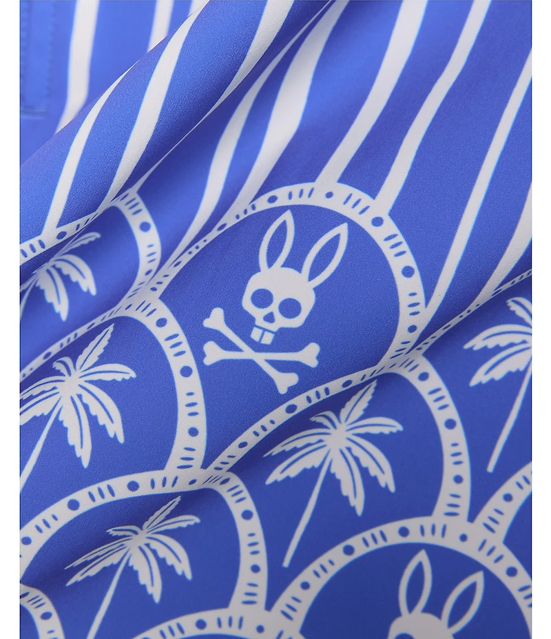 Psycho Bunny Brad Palm Print Swim Trunks