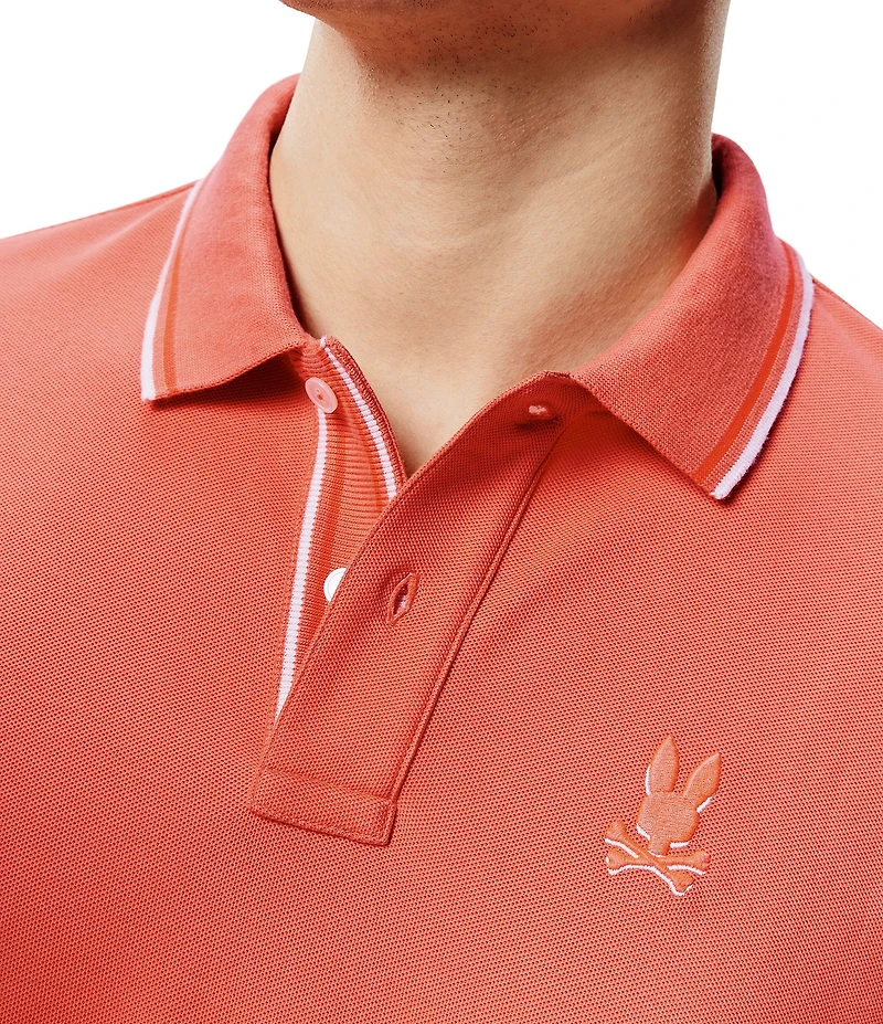 Psycho Bunny Brad Undercollar Pique Short Sleeve Polo Shirt