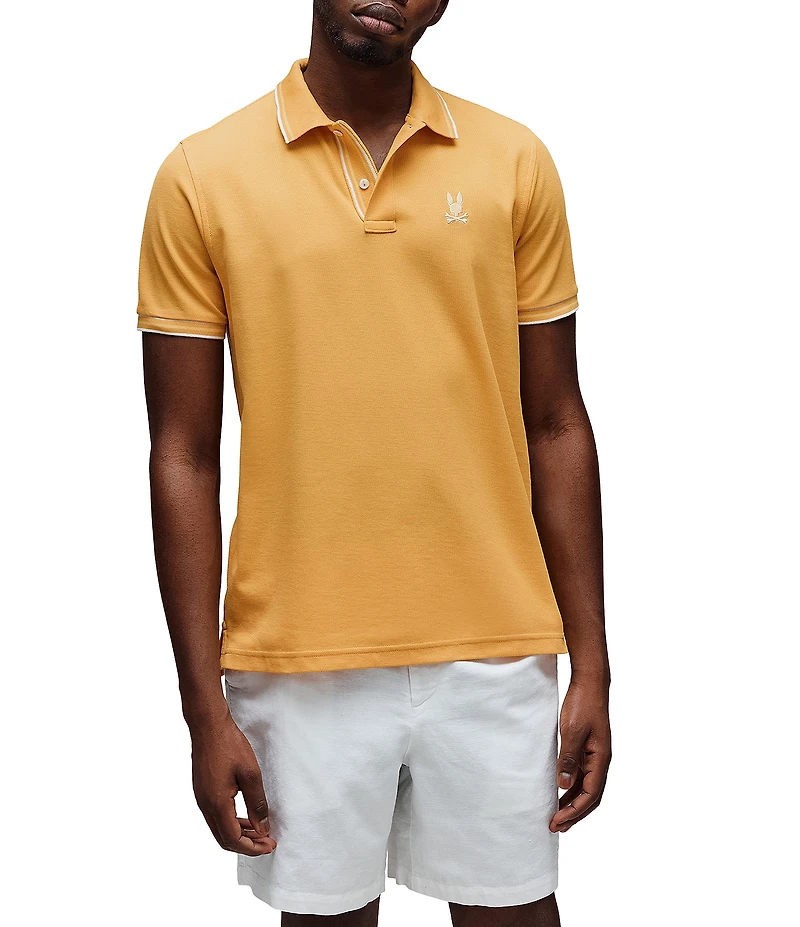 Psycho Bunny Brad Undercollar Pique Short Sleeve Polo Shirt