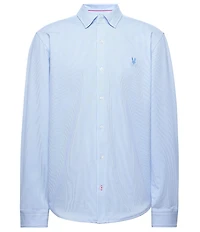 Psycho Bunny Brook Classic Fit Spread Collar Striped Stretch Knit Dress Shirt