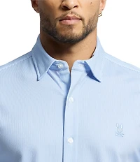 Psycho Bunny Brook Classic Fit Spread Collar Striped Stretch Knit Dress Shirt