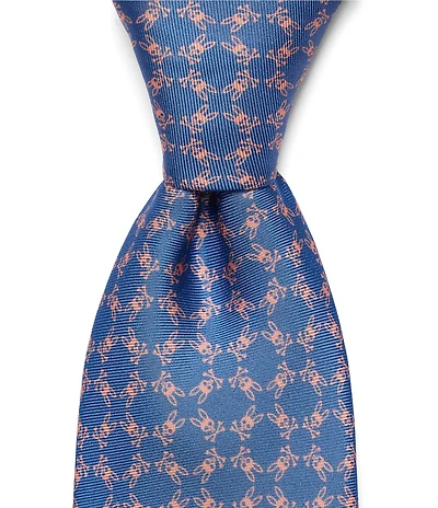 Psycho Bunny Bunny Circle 3 1/4#double; Traditional Jacquard Silk Tie