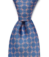 Psycho Bunny Bunny Circle 3 1/4#double; Traditional Jacquard Silk Tie