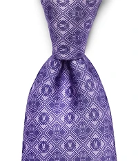 Psycho Bunny Bunny Diamond Print 3 1/4#double; Traditional Silk Tie