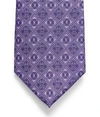 Psycho Bunny Bunny Diamond Print 3 1/4#double; Traditional Silk Tie