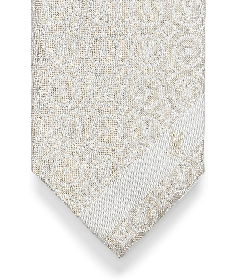 Psycho Bunny Bunny Medallion Print Traditional 3 1/4#double; Silk Tie