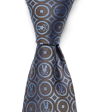 Psycho Bunny Bunny Medallion Print 3 1/4#double; Silk Tie