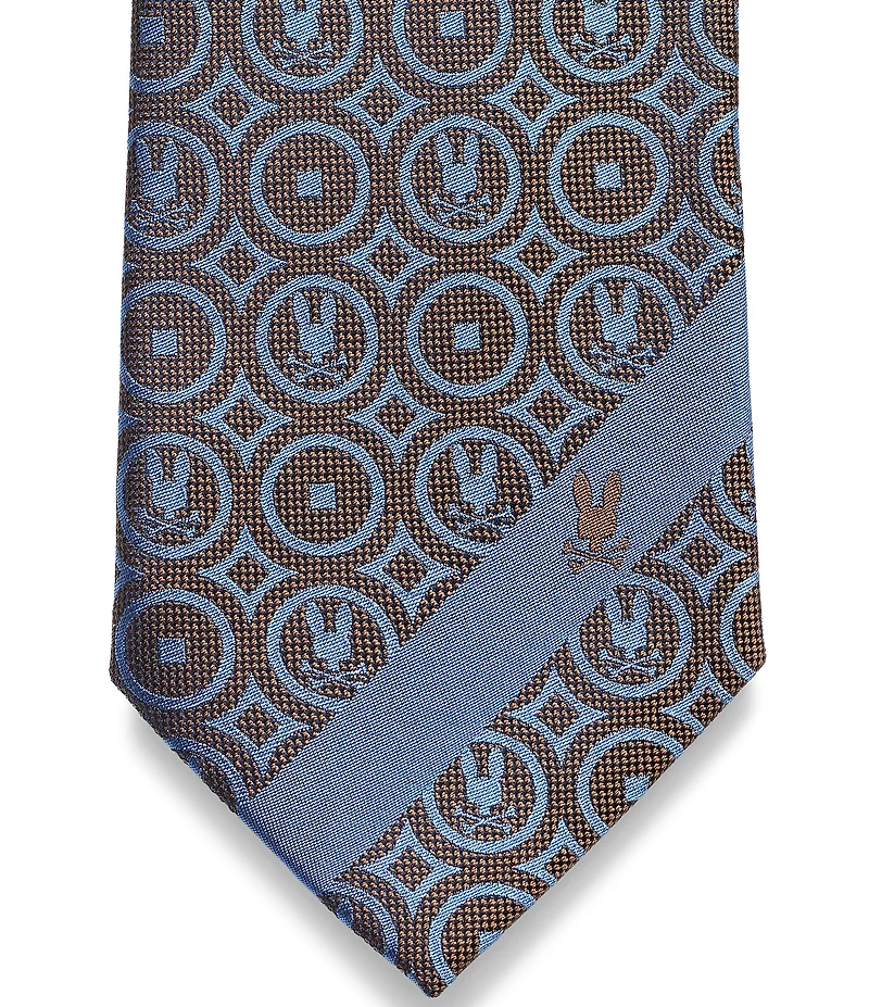 Psycho Bunny Bunny Medallion Print 3 1/4#double; Silk Tie