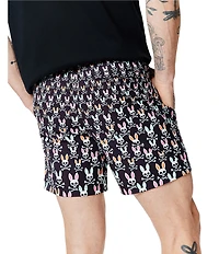 Psycho Bunny Byron Allover Bunny Printed 5.75#double; Inseam Swim Trunks