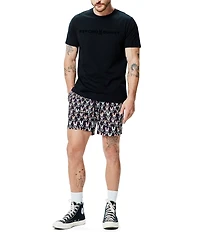 Psycho Bunny Byron Allover Bunny Printed 5.75#double; Inseam Swim Trunks