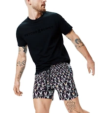 Psycho Bunny Byron Allover Bunny Printed 5.75#double; Inseam Swim Trunks