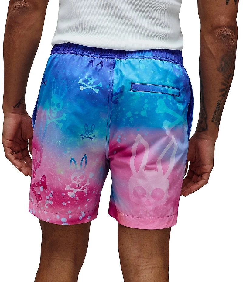 Psycho Bunny Caspian Printed 6#double; Inseam Swim Trunks
