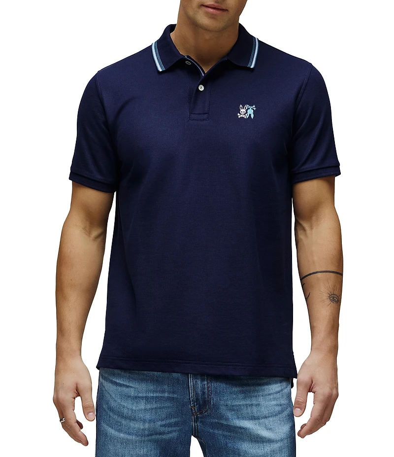 Psycho Bunny Cedric Pique Short Sleeve Polo Shirt