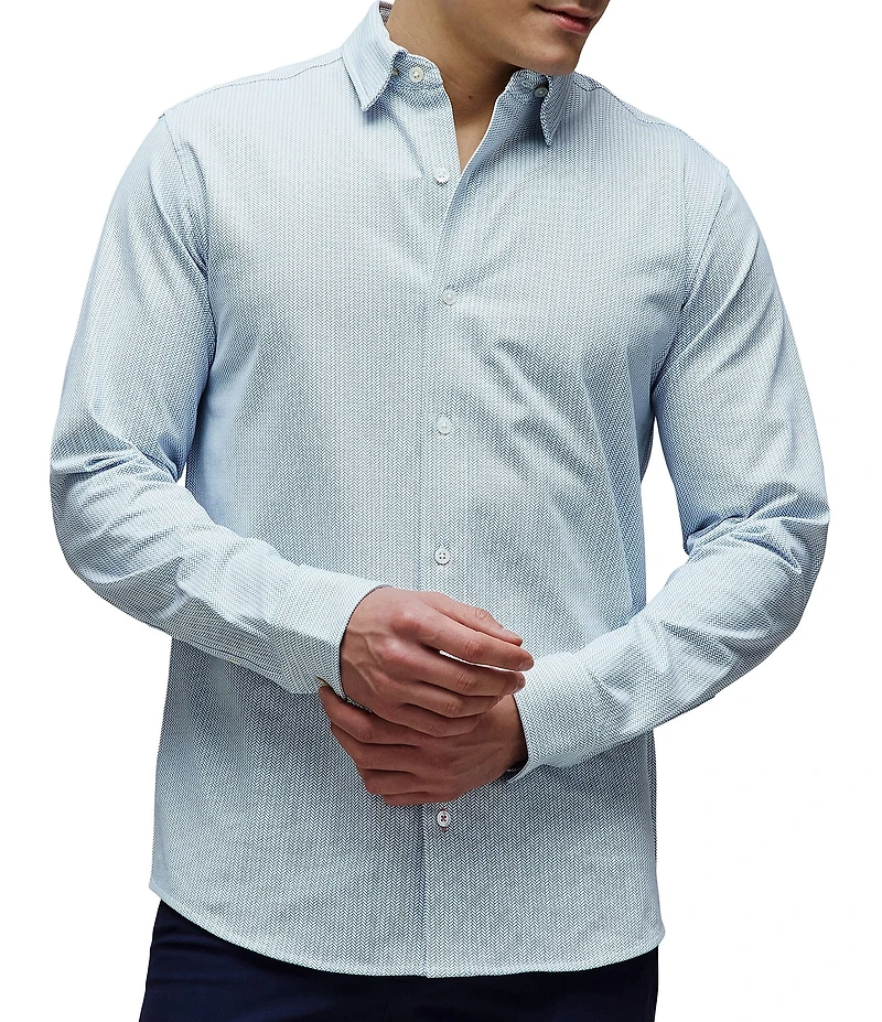 Psycho Bunny Classic Fit Spread Collar Micro Print Dress Shirt