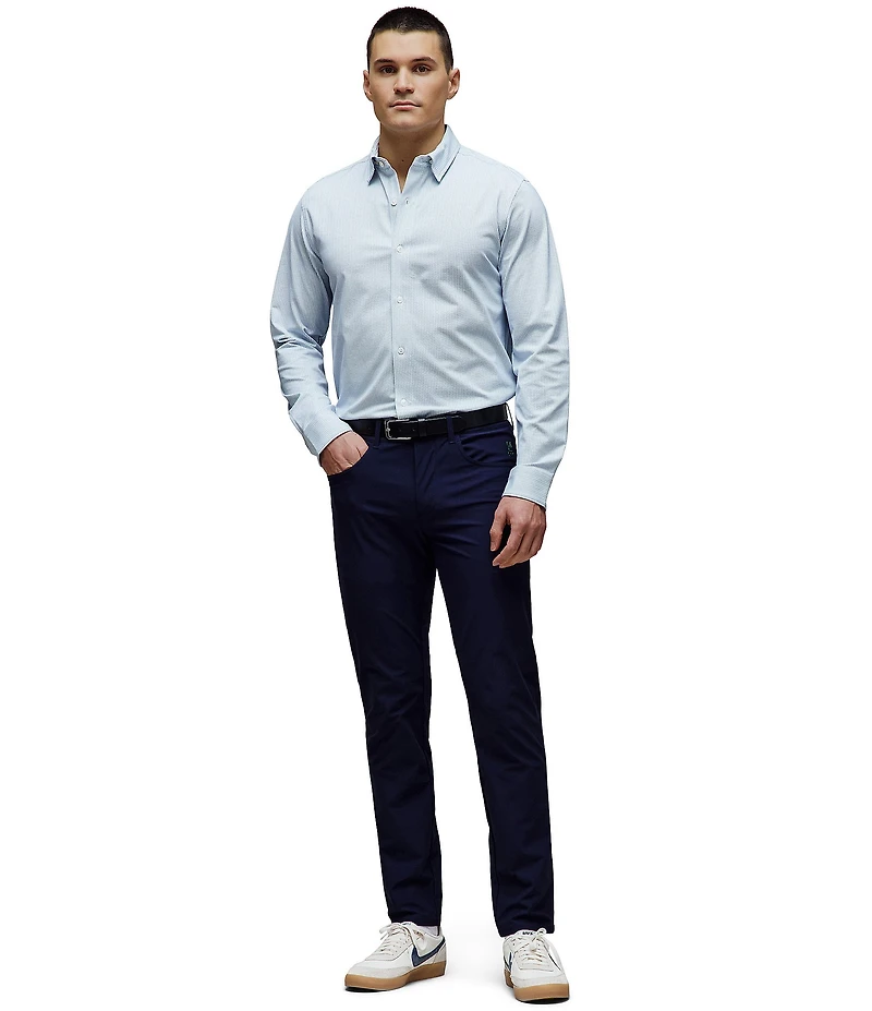 Psycho Bunny Classic Fit Spread Collar Micro Print Dress Shirt