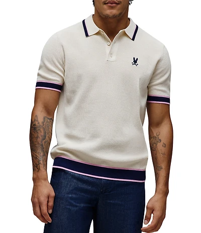 Psycho Bunny Dax Border Stripe Short Polo Shirt