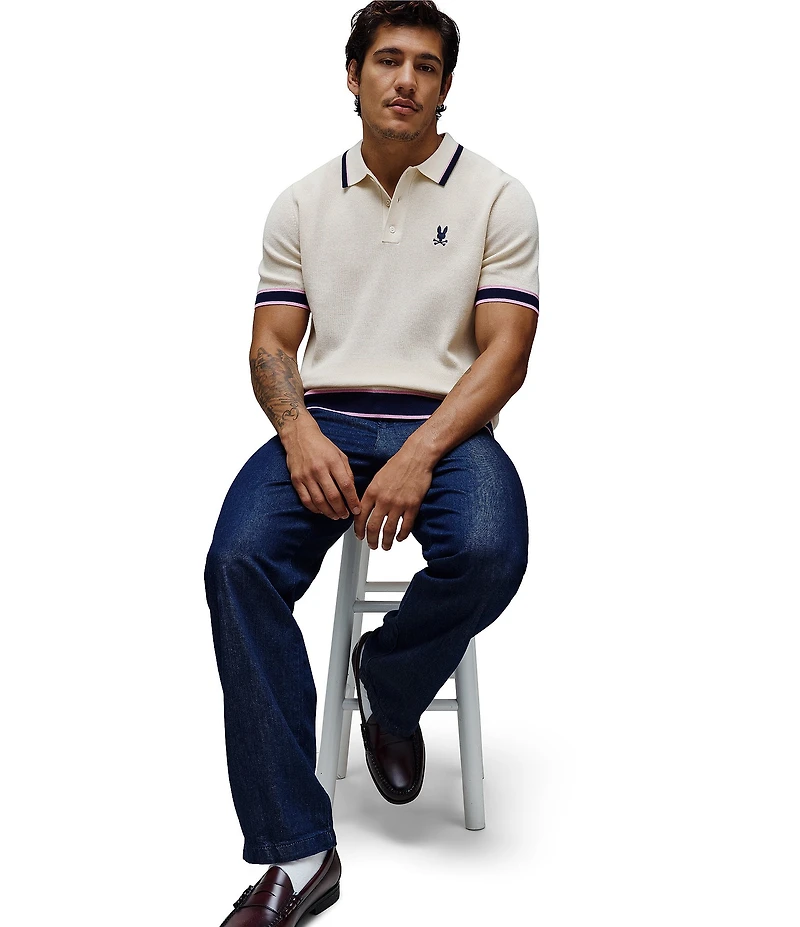 Psycho Bunny Dax Border Stripe Short Polo Shirt