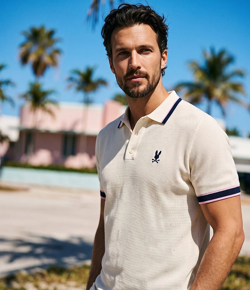 Psycho Bunny Dax Border Stripe Short Polo Shirt
