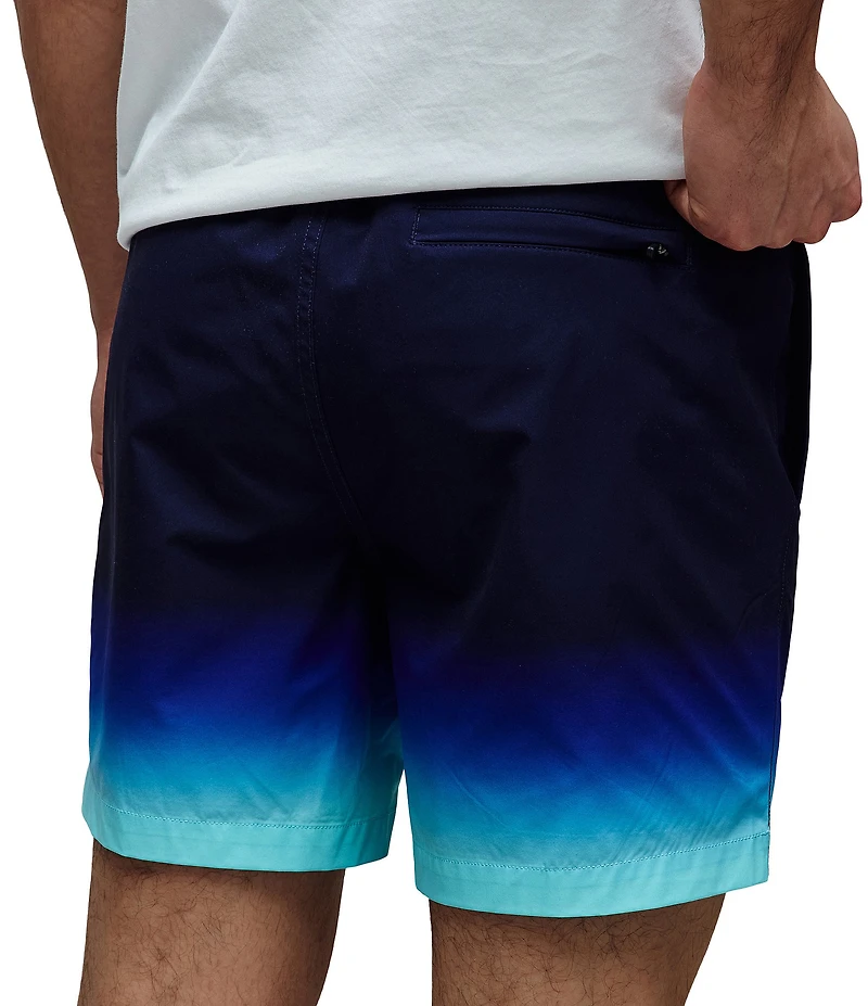 Psycho Bunny Dax Gradient Ombre 5 3/4#double; Inseam Swim Trunks