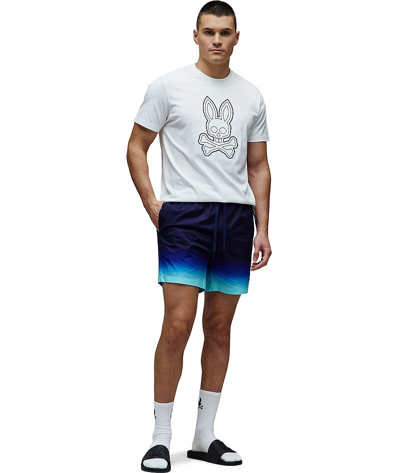 Psycho Bunny Dax Gradient Ombre 5 3/4#double; Inseam Swim Trunks