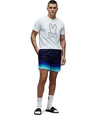 Psycho Bunny Dax Gradient Ombre 5 3/4#double; Inseam Swim Trunks