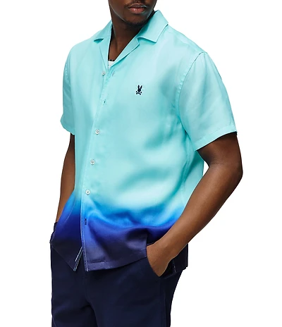 Psycho Bunny Dax Tencel Short Sleeve Woven Camp Shirt