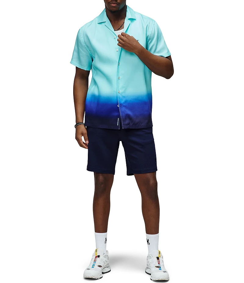 Psycho Bunny Dax Tencel Short Sleeve Woven Camp Shirt