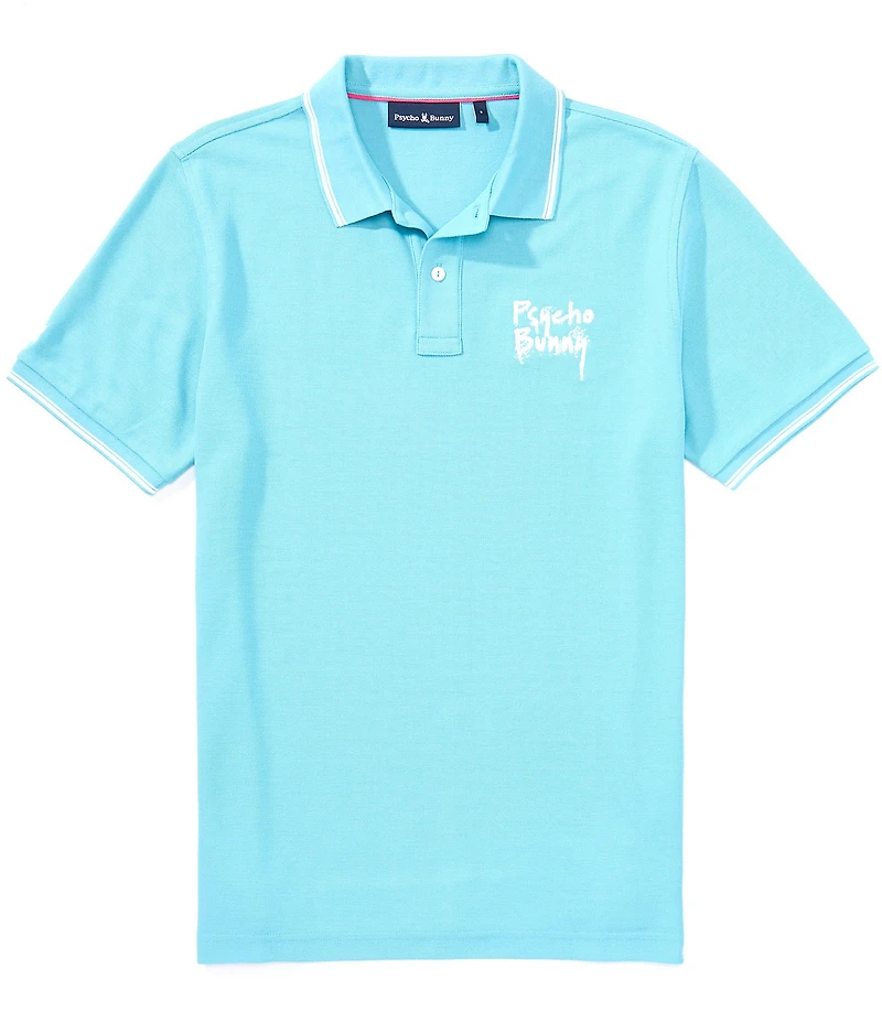 Psycho Bunny Duncan Short Sleeve Pique Pima Cotton Polo Shirt