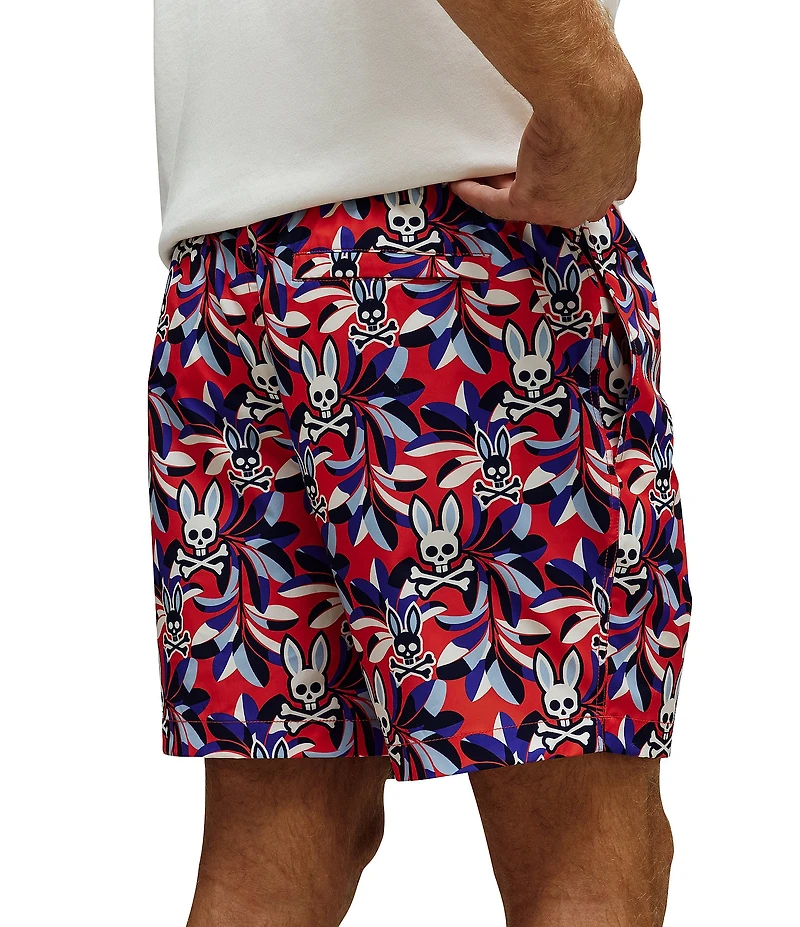 Psycho Bunny Florian Allover Print Swim Trunks