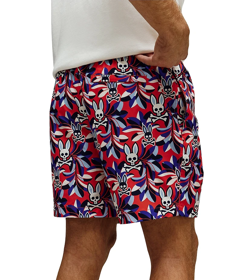 Psycho Bunny Florian Allover Print Swim Trunks
