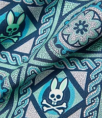 Psycho Bunny Frank Bunny Panel Patterned 5.75#double; Inseam Swim Trunks
