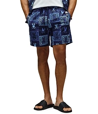 Psycho Bunny Gio Allover Print 6#double; Inseam Swim Trunks